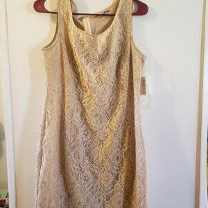 Womens new with tags danny and nicole khaki lacey dress matching jacket